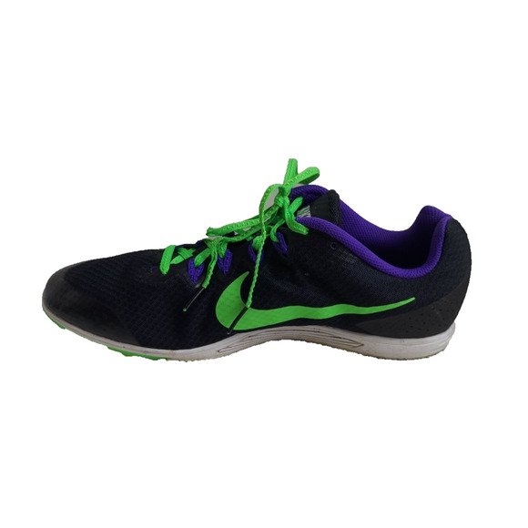 NIKE Men's Track Spikes 10.5 Black Green Purple Rival D Distance 806556 Extras - Picture 12 of 13